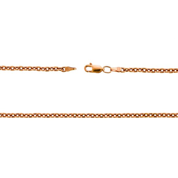 30" Cable Rolo Link Chain 14k Rose Gold Necklace - Picture 2 of 3